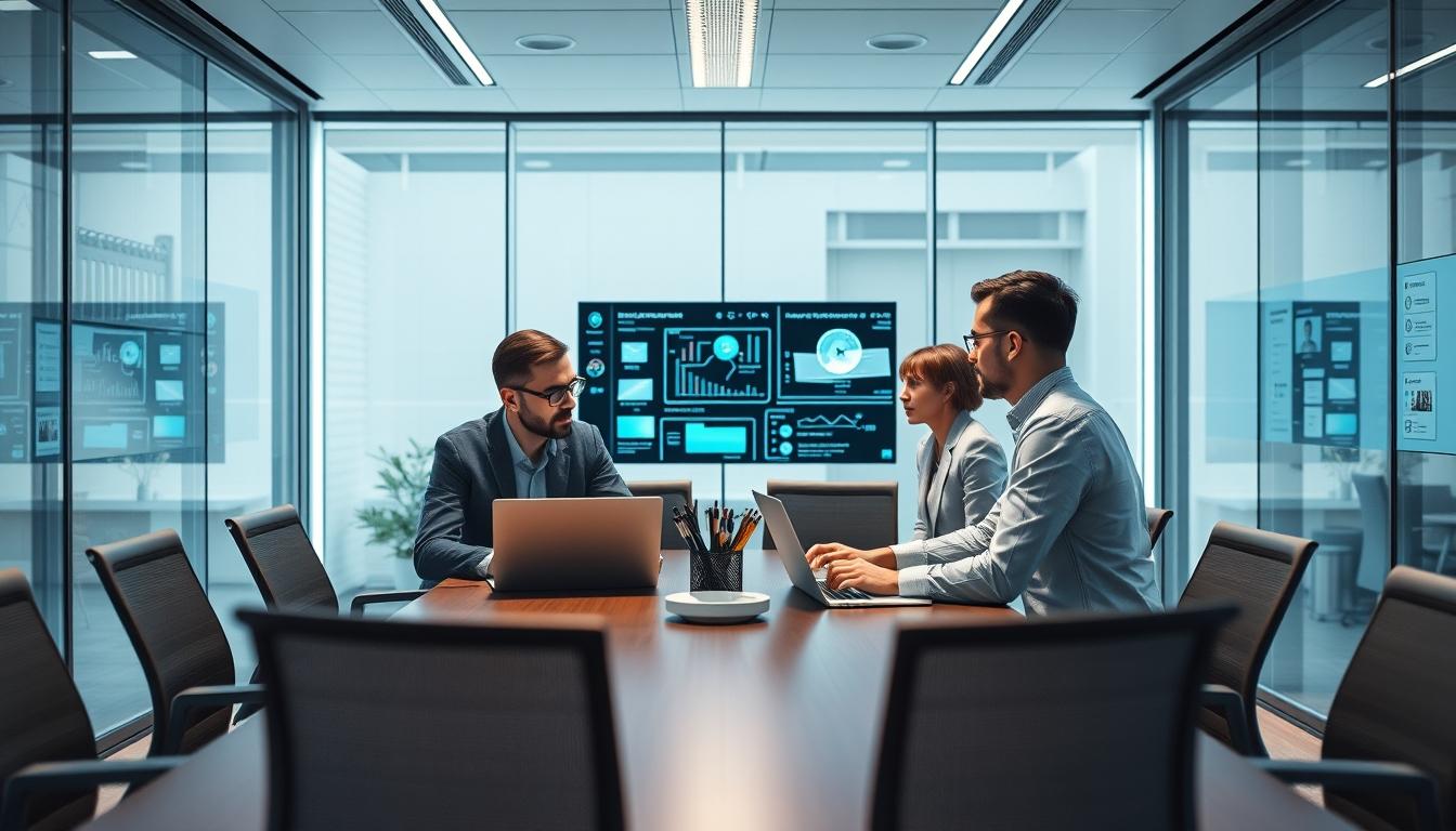 Business software development team collaboration